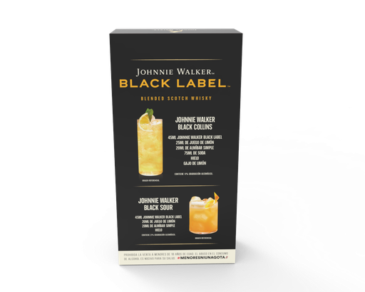[34279] WHISKY ESCOCES JOHNNIE WALKER BLACK LABEL 1 LITRO + VASO DE VIDRIO