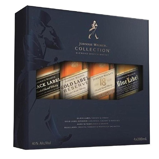 [2702] WHISKY ESCOCES JOHNNIE WALKER COLLECTION 4X200 ML