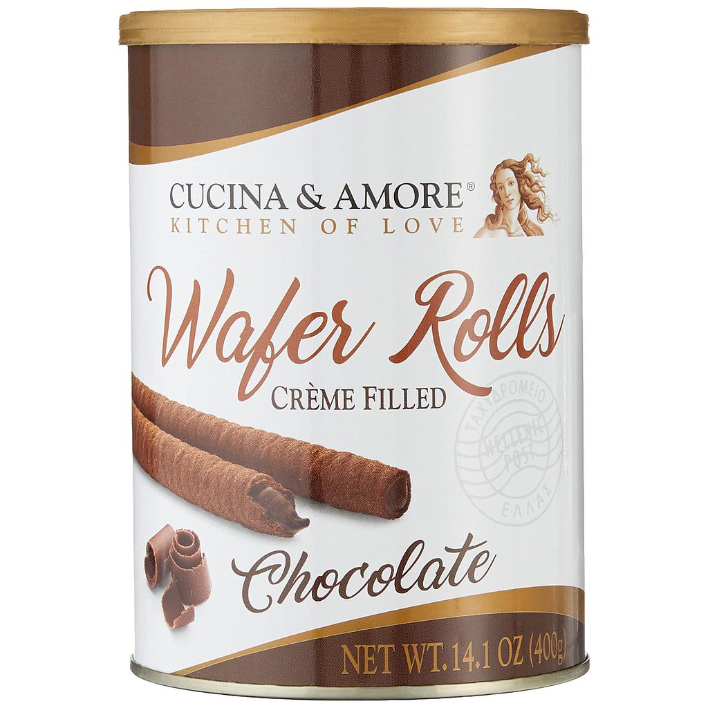 WAFFER ROLLS CHOCOLATE 400 GRAMOS