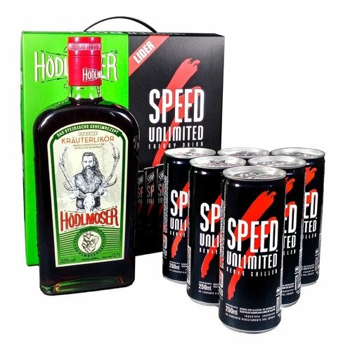 MOSER BOX (1 LICOR HODLMOSER 700 ML + 6 ENERGIZANTE SPEED UNLIMITED 250 ML)