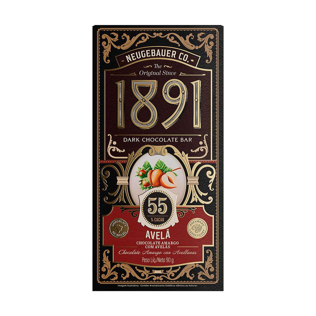 TABLETA CHOCOLATE 1891 CON AVELLANAS 90 GRAMOS