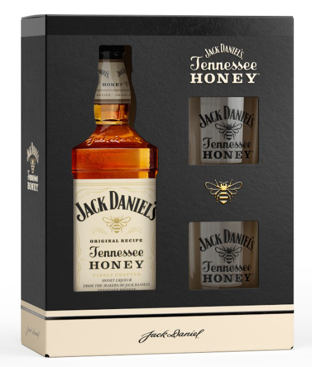 WHISKY AMERICANO JACK DANIEL'S HONEY 750 ML + VASOS