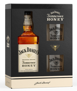 WHISKY AMERICANO JACK DANIEL'S HONEY 750ML + VASOS