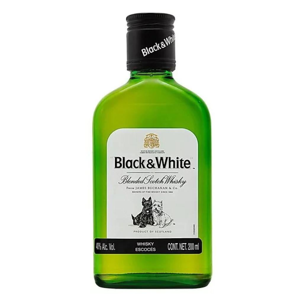 WHISKY ESCOCES BLACK & WHITE 200 ML