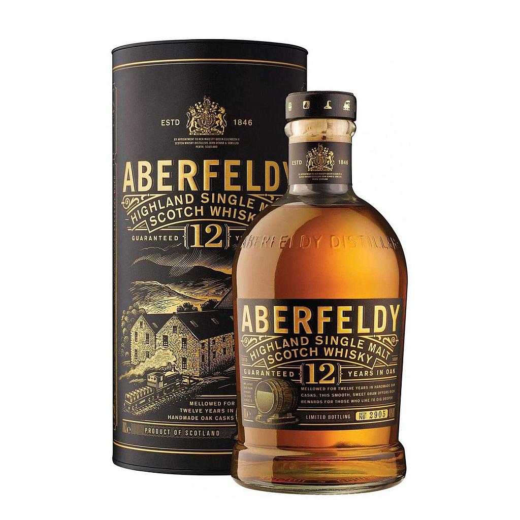 WHISKY DE MALTA ESCOCES ABERFELDY 12 AÑOS 750 ML